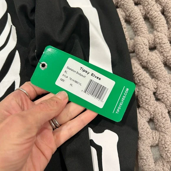 Tipsy Elves Black and White Skeleton Bodysuit - Picture 4 of 8